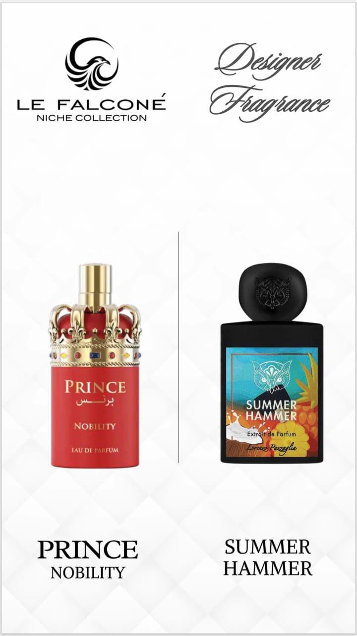 Prince Nobility Eau de Parfum by Le Falconé Niche Collection — red bottle with golden crown cap
