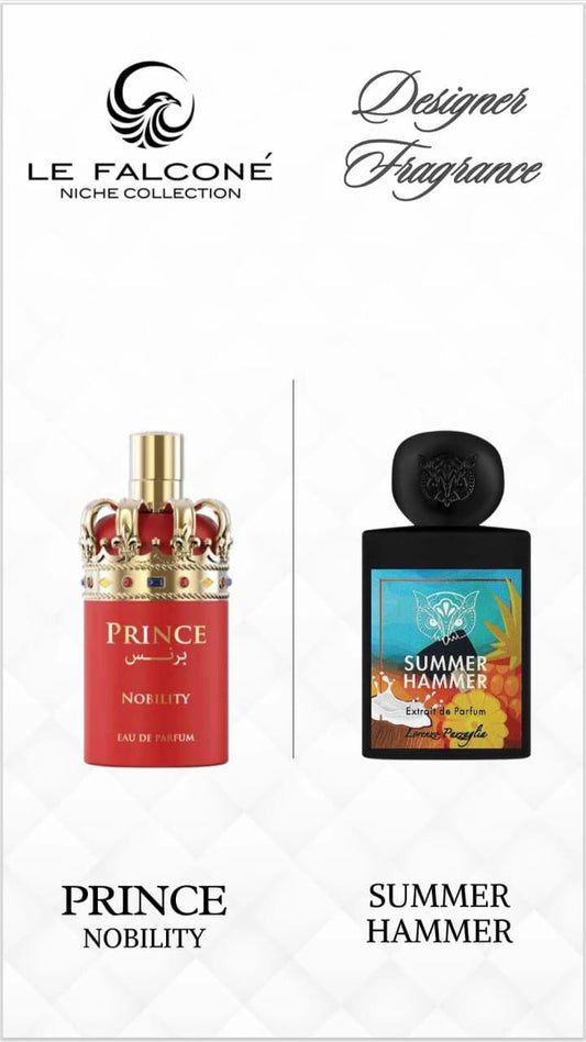 Prince Nobility Eau de Parfum by Le Falconé Niche Collection — red bottle with golden crown cap