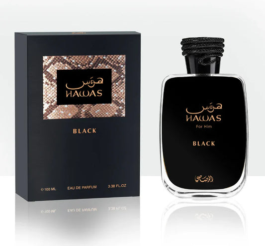 HAWAS BLACK MEN EDP  100ML (3.40z) BY RASASI